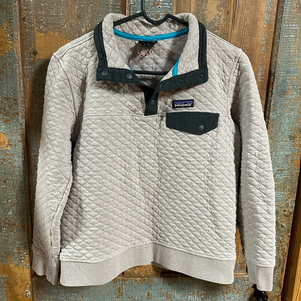 Women's Patagonia Organic Cotton Quilted Snap T Pullover Small